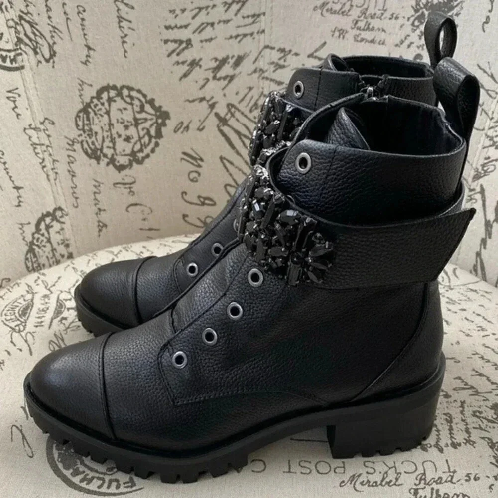 NEW, Karl Lagerfeld Paris, Pippa‎ Lace Up Boot, Black